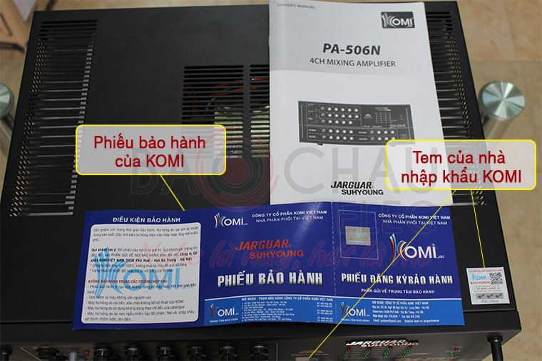 Amply Jarguar 506N voi tem phieu cua KOMI